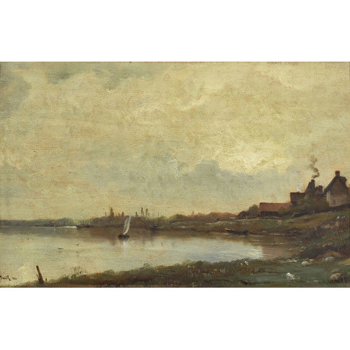 MARIE JOSEPH L�ON) IWILL (EIGTL. CLAVEL : 'Les bords de la Seine aux Andelys (Eure)' (DOBIASCHOFSKY AUKTIONEN AG)