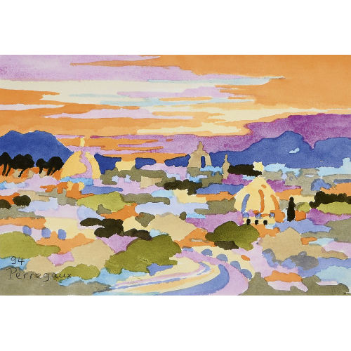 ALOYS PERREGAUX : 'Rome - Vue de l'Aventin' (DOBIASCHOFSKY AUKTIONEN AG)