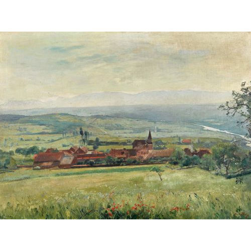 JEAN-DANIEL IHLY : Sommerliche Landschaft mit einem Dorf (DOBIASCHOFSKY AUKTIONEN AG)