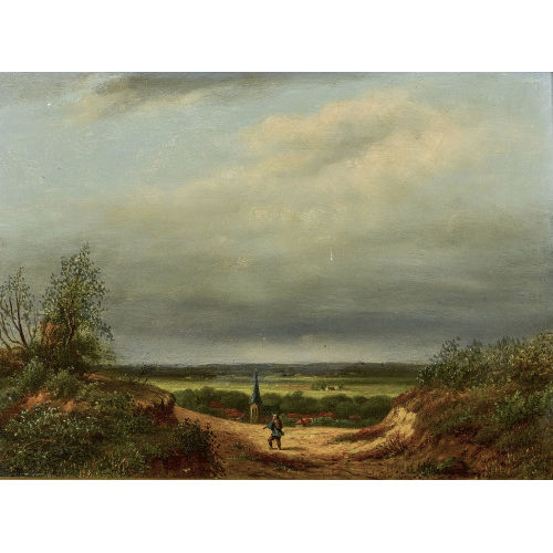 MAURITS VAN KERKHOFF : Weite Landschaft mit Wanderer (DOBIASCHOFSKY AUKTIONEN AG)
