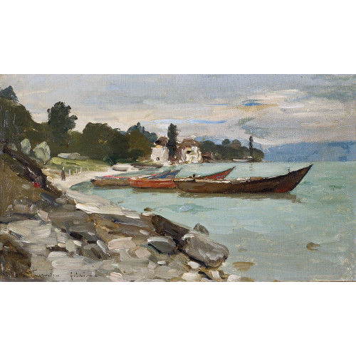 FRAN�OIS BOCION : 'Barques de p�cheurs � Tourronde' (DOBIASCHOFSKY AUKTIONEN AG)
