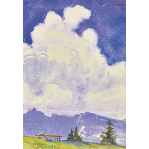 KARL ANNELER : Berglandschaft mit Wolken (DOBIASCHOFSKY AUKTIONEN AG)