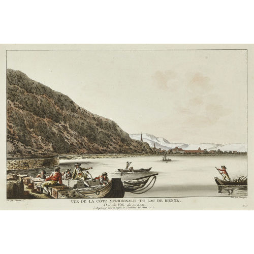 JEAN JACQUES FRAN�OIS LE BARBIER : 'Vue de la c�te m�ridionale du Lac de Bienne. Pr�s la Ville de ce nom' (DOBIASCHOFSKY AUKTIONEN AG)