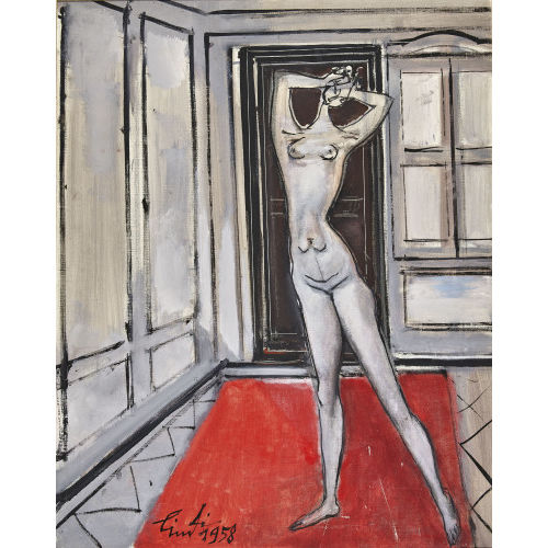 ALBERT) LINDI (EIGTL. LINDEGGER : Weiblicher Akt in Interieur (DOBIASCHOFSKY AUKTIONEN AG)