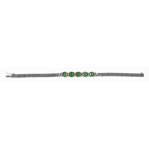 SMARAGD-BRILLANT-BRACELET : (DOBIASCHOFSKY AUKTIONEN AG)