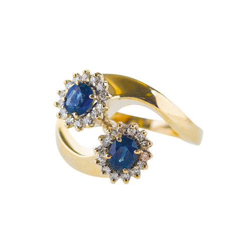 SAPHIR-DIAMANT-RING : (DOBIASCHOFSKY AUKTIONEN AG)