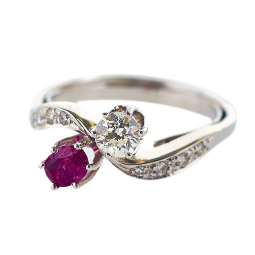 RUBIN-DIAMANT-RING : (DOBIASCHOFSKY AUKTIONEN AG)