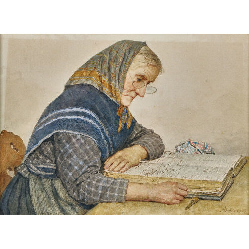 ALBERT ANKER : Grossmutter lesend (DOBIASCHOFSKY AUKTIONEN AG)