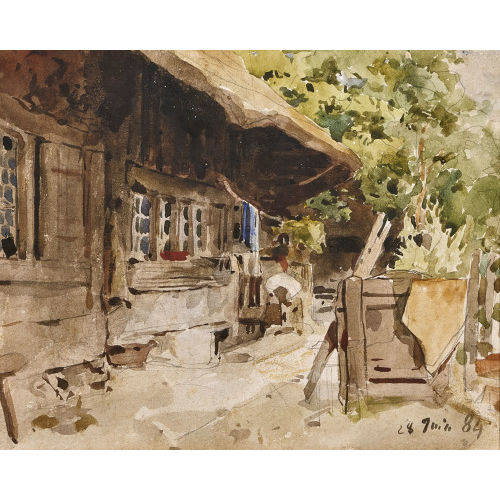 ALBERT ANKER : 'Hinter dem Bauernhaus' (DOBIASCHOFSKY AUKTIONEN AG)