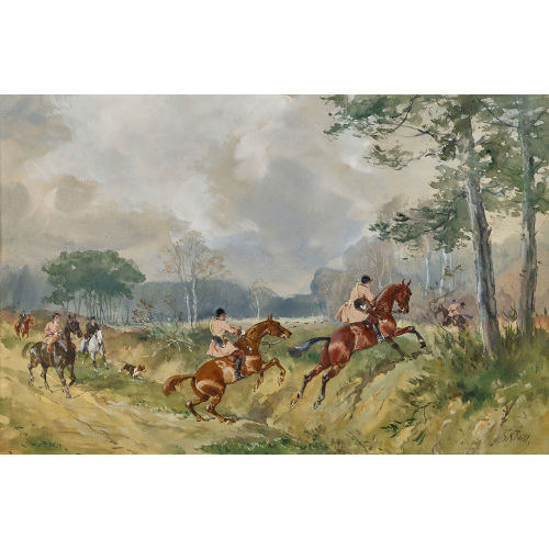 BARON KARL REILLE : Auf der Treibjagd (DOBIASCHOFSKY AUKTIONEN AG)
