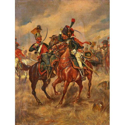 HUGO DE FICHTNER : Berittener Ulane im Zweikampf mit Husar (DOBIASCHOFSKY AUKTIONEN AG)