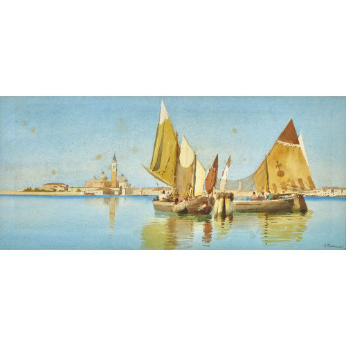 EUGENIO BENVENUTI : Segelschiffe vor Venedig (DOBIASCHOFSKY AUKTIONEN AG)