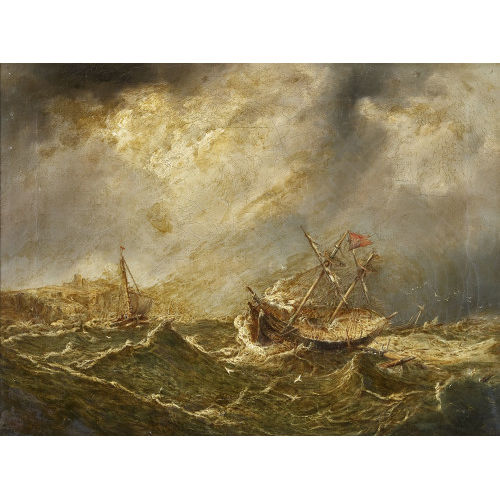 19. JH. FRANKREICH : Segelschiffe auf st�rmischer See (DOBIASCHOFSKY AUKTIONEN AG)
