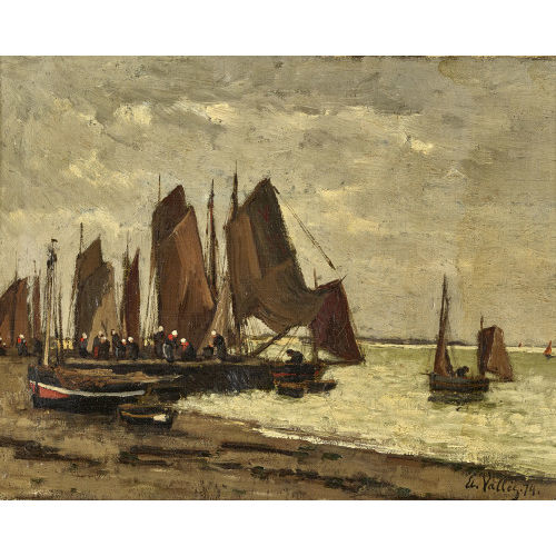 �TIENNE MAXIME VALL�E : Fischerboote am Strand (DOBIASCHOFSKY AUKTIONEN AG)