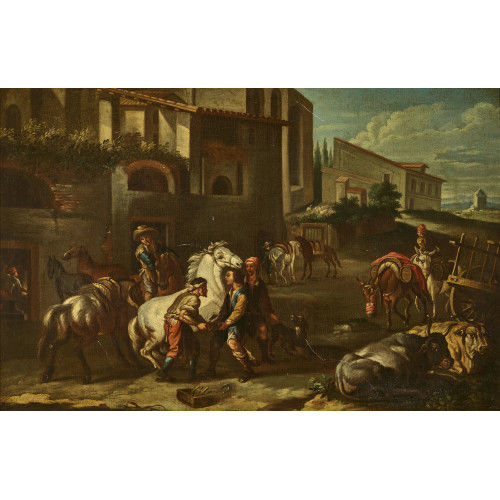 PIETER VAN BLOEMEN : Beim Hufschmied (DOBIASCHOFSKY AUKTIONEN AG)