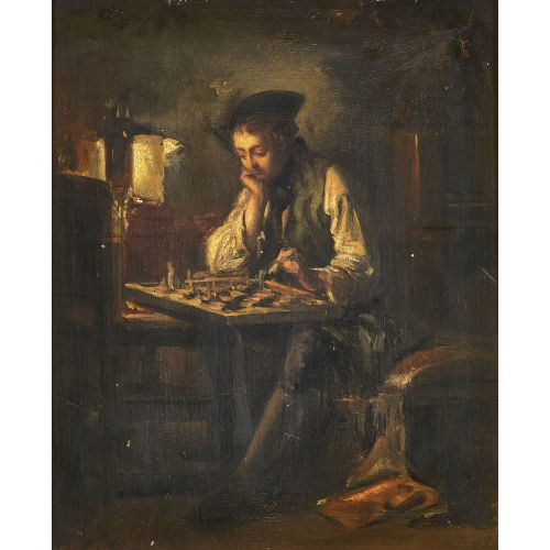HENDRICUS JOHANNES SCHEERES : Der Schachspieler (DOBIASCHOFSKY AUKTIONEN AG)