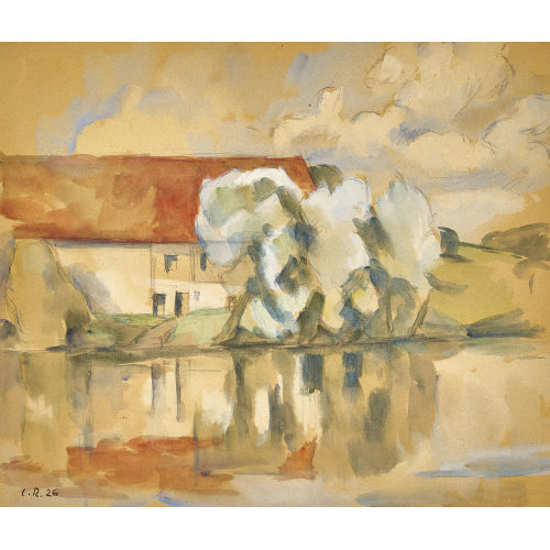 CARL ROESCH : Haus und B�ume am Ufer (DOBIASCHOFSKY AUKTIONEN AG)