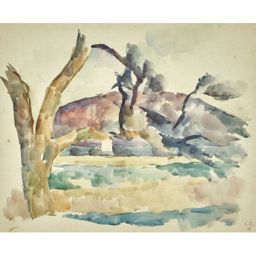 CARL ROESCH : Landschaft mit Baum (DOBIASCHOFSKY AUKTIONEN AG)