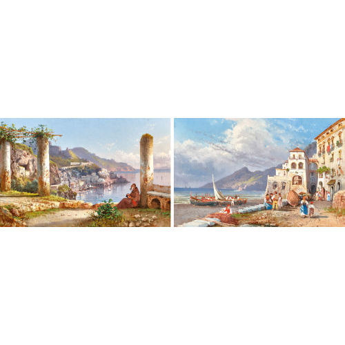 GUGLIELMO GIUSTI : Paar Ansichten von Capri. Gegenstcke (DOBIASCHOFSKY AUKTIONEN AG)