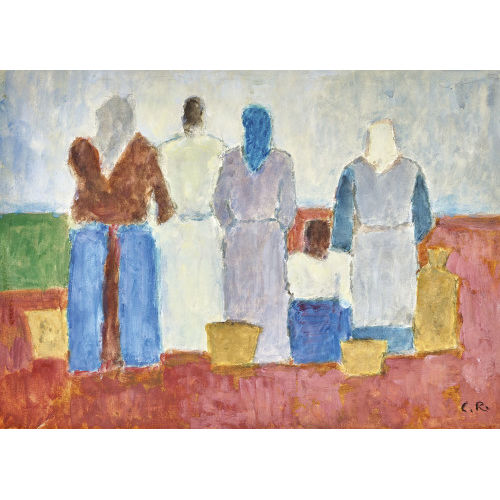 CARL ROESCH : F�nf B�uerinnen auf dem Feld (DOBIASCHOFSKY AUKTIONEN AG)