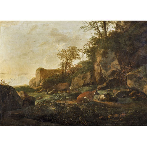 ADAM PIJNACKER : Idyllische Landschaft mit Viehherde (DOBIASCHOFSKY AUKTIONEN AG)