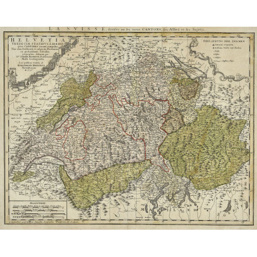 TOBIAS MAYER : 'Helvetia tredecim stratibus liberis quos Cantones vocant composita'. (DOBIASCHOFSKY AUKTIONEN AG)