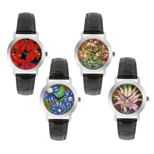 PATEK PHILIPPE : Set of 4 cloisonn� wristwatches 'Flowers', limited edition (DOBIASCHOFSKY AUKTIONEN AG)