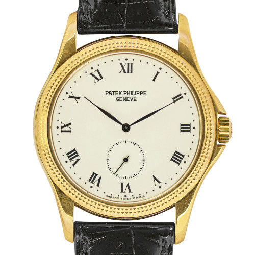 PATEK PHILIPPE : Gentleman's wristwatch with 'clous de Paris' bezel (DOBIASCHOFSKY AUKTIONEN AG)
