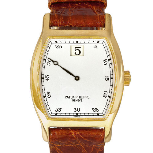 PATEK PHILIPPE : Gentleman's wristwatch 'Tonneau jubilaire', limited edition (DOBIASCHOFSKY AUKTIONEN AG)