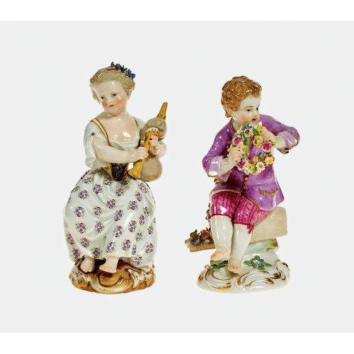 PAAR FIGUREN : Meissen, um 1860 bzw. 1924-1934 (K�nigliche und Staatliche Porzellan Manufaktur) (DOBIASCHOFSKY AUKTIONEN AG)