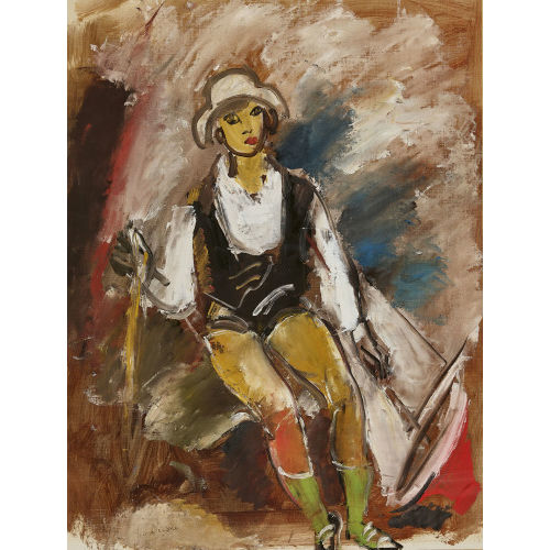 CHARLES GEORGES DUFRESNE : Sitzende Figur mit Segelboot (DOBIASCHOFSKY AUKTIONEN AG)