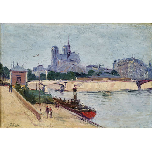 STANISLAS VICTOR �DOUARD L�PINE : Vue de Notre-Dame du quai de la Tournelle (DOBIASCHOFSKY AUKTIONEN AG)