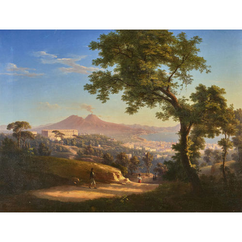 19. JH. ITALIEN : Blick auf Neapel und den Vesuv (DOBIASCHOFSKY AUKTIONEN AG)