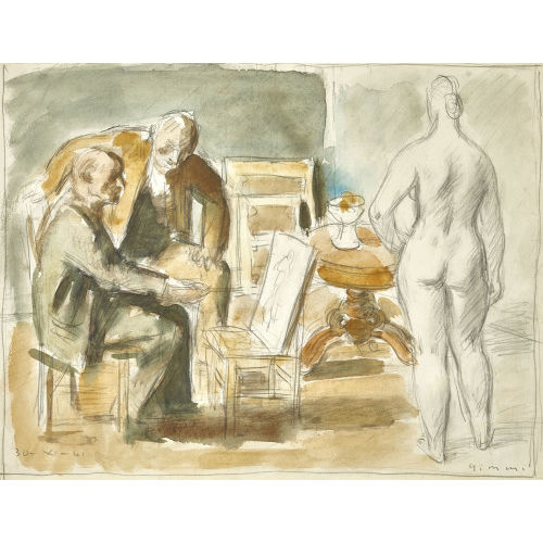 WILHELM GIMMI : Le peintre et son mod�le (DOBIASCHOFSKY AUKTIONEN AG)