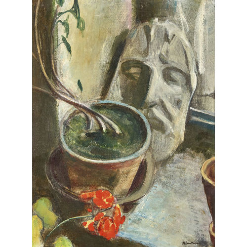 MARTIN LAUTERBURG : 'Maske, Topf und Geranium' (DOBIASCHOFSKY AUKTIONEN AG)