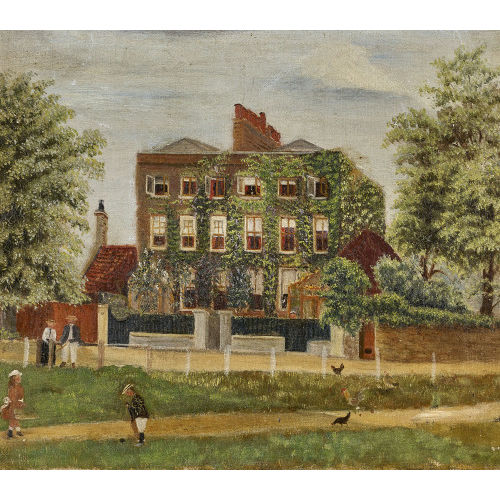 19. JH. ENGLAND : Wiesenpartie mit einem Haus (DOBIASCHOFSKY AUKTIONEN AG)