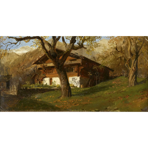 KARL GIRARDET : Bauernhaus in Berglandschaft (DOBIASCHOFSKY AUKTIONEN AG)