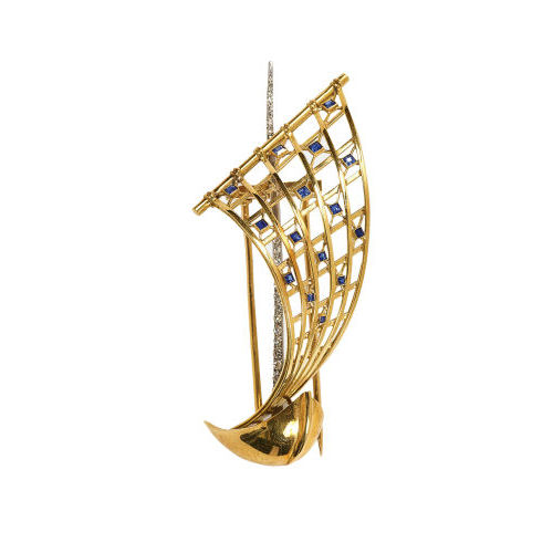 SAPHIR-DIAMANT-BROSCHE : �gypten (DOBIASCHOFSKY AUKTIONEN AG)