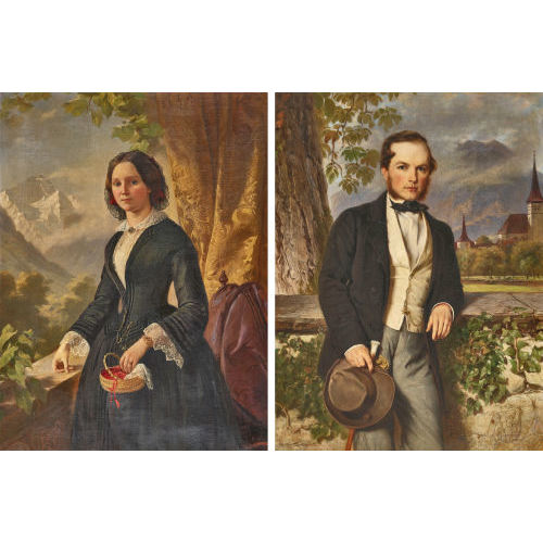 JOHANN FRIEDRICH DIETLER : Portrt einer Dame und eines Herrn. Gegenstcke (DOBIASCHOFSKY AUKTIONEN AG)