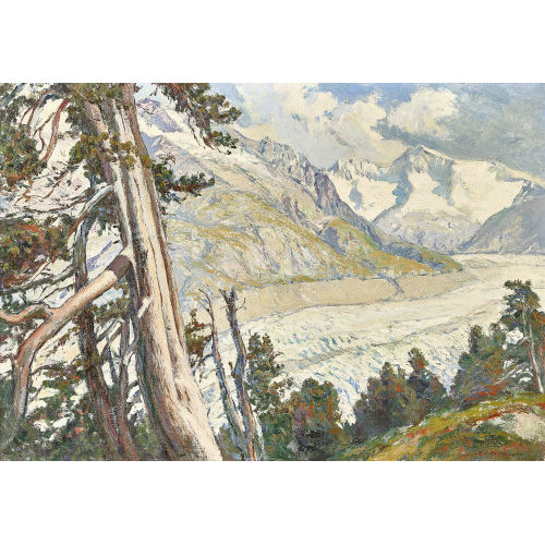 HENRI �DOUARD HUGUENIN-VIRCHAUX : 'Glacier du for�t d'Aletsch' (DOBIASCHOFSKY AUKTIONEN AG)