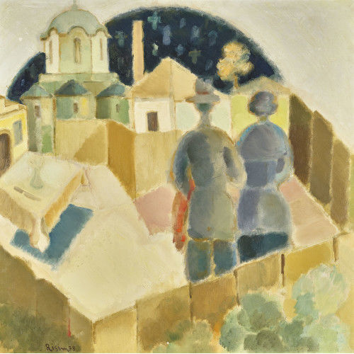 BOGIC RISIMOVIC RISIM : Paar vor der Kirche (DOBIASCHOFSKY AUKTIONEN AG)