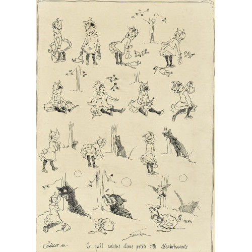 TH�OPHILE-ALEXANDRE STEINLEN : 'Ce qu'il advint d'une petite fille d�sob�issante' (DOBIASCHOFSKY AUKTIONEN AG)