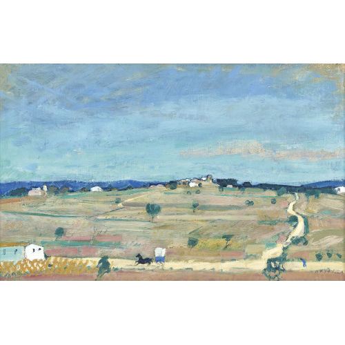 HANS POTTHOF : S�dliche Landschaft mit Pferdekarren (DOBIASCHOFSKY AUKTIONEN AG)