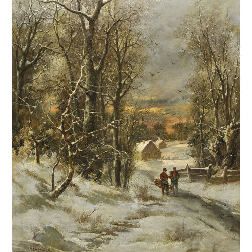 ADOLF KAUFMANN : Winterlandschaft mit Holzarbeitern (DOBIASCHOFSKY AUKTIONEN AG)