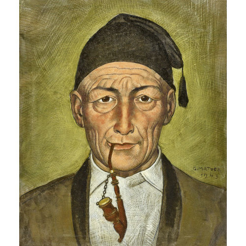 GOTTFRIED MATTER : Portr�t eines Mannes mit Zipfelm�tze und Pfeife (DOBIASCHOFSKY AUKTIONEN AG)