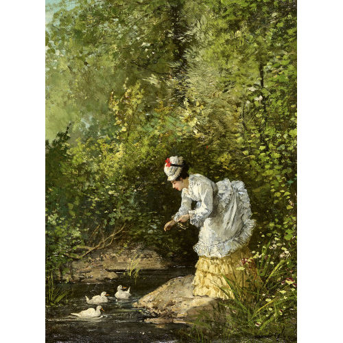 PIERRE-MARIE BEYLE : Elegante Dame am Ententeich (DOBIASCHOFSKY AUKTIONEN AG)
