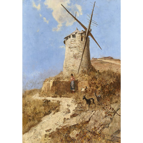DOUARD JOHN (AUCH MENTA) MENTHA : Moulin d'Alphonse Daudet (Fontvieille) (DOBIASCHOFSKY AUKTIONEN AG)
