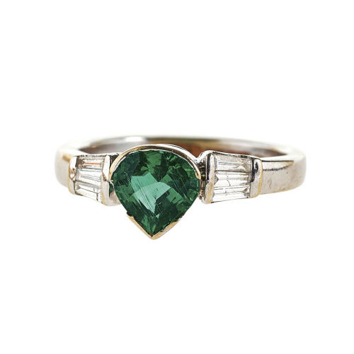 SMARAGD-DIAMANT-RING : (DOBIASCHOFSKY AUKTIONEN AG)