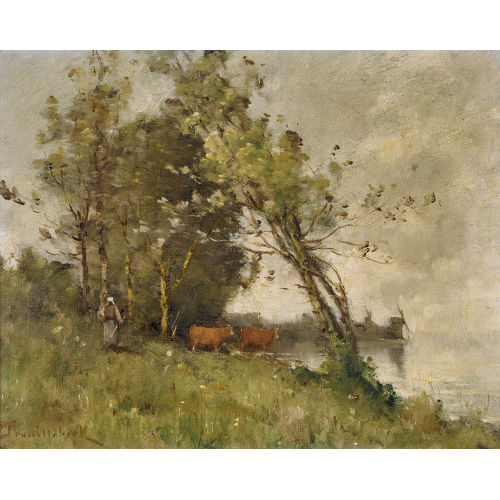 PAUL D�SIR� TROUILLEBERT : 'Arbre tomb� au bord de la Merwed (Hollande)' (DOBIASCHOFSKY AUKTIONEN AG)