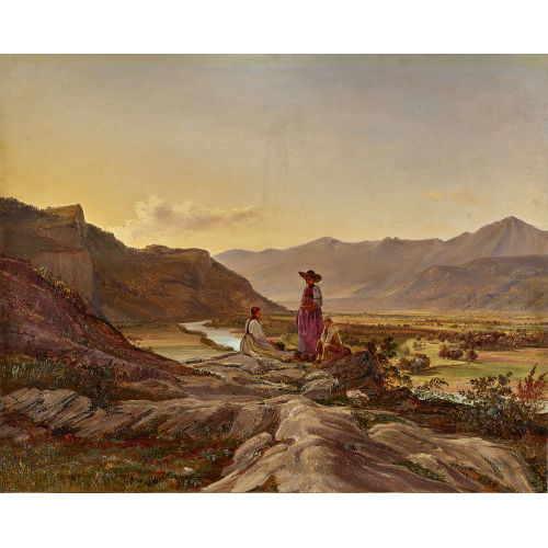 ABRAHAM SIGMUND AUGUST VON BONSTETTEN : Trachtenm�dchen und Hirtenknabe im Haslital (DOBIASCHOFSKY AUKTIONEN AG)